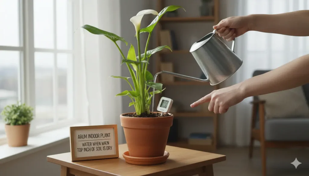 arroser un arum d’intérieur